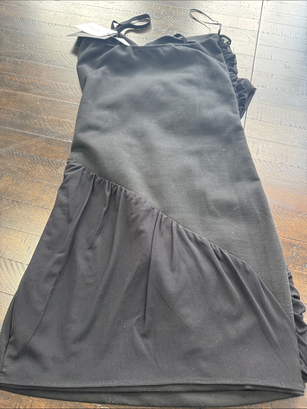 NWT Zara Black Ruched One-Shoulder Body Con Women’s Dress size XS - Picture 6 of 6